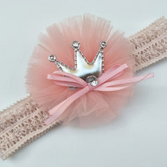 SYGA Baby Headbands Soft Flower Crown Bow Strechable Hairbands Newborn Infant Toddlers Kids 0-3 Years (Crown Yarn Flower)