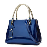 SYGA Women's Glossy Patent Leather Handbag Large Capacity Bag Suitable Gift for a festival,occasion,Birthday(ROYAL BLUE)