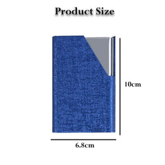 MOMISY PU Leather Professional Business Visiting Card Case Wallet Debit Credit ATM Card Holders for Men & Women (6.5 x 1.25 x 9.5 cm) (Blue)
