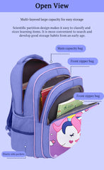 SYGA Kids School Bag Cute Unicorn Design, Lightweight Backpack for Elementary school students (Purple)