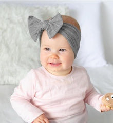 SYGA Baby Headbands Soft Nylon Bow Hairbands Strechable for Newborns, Infants, Toddlers and Kids 0-3 Years (Beige)