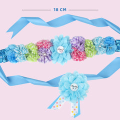 SYGA Pregnant Woman Baby Shower Maternity Flower Belt For MOM To Be & Daddy To Be Woman Belt Photography Props (Blue Wave)