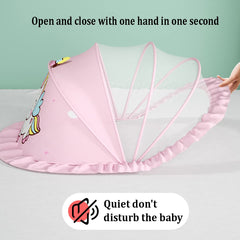 SYGA Foldable Baby Mosquito Net Protect Your Little One from Insects and Bugs Baby Bottomless Net for Baby Safe & Easy Use(Unicorn-Pink)