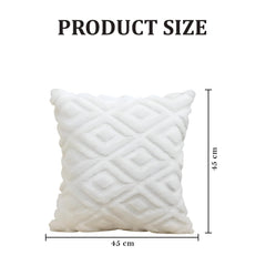 MOMISY Corduroy Cushion Throw Pillow Covers, Diamond, 45 x 45 cm, 18 x 18 inch (2, White2)