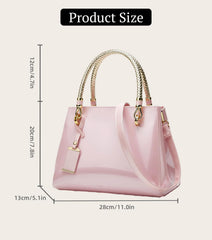 SYGA Women's Glossy Patent Leather Handbag Large Capacity Bag Suitable Gift for a festival,occasion,Birthday(PINK)