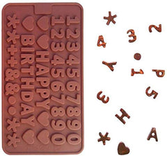 SYGA Small Silicone Happy Birthday & Numbers Shape Chocolate Jelly Candy Mold, Cake Baking Mold, Bakeware Mould