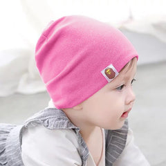 SYGA Unisex Cotton Cap Knitted Baby Cap Piece PlainCap_Black_S 6M - 5YEARS