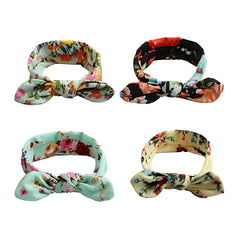 MOMISY Girl's Headbands Turban Knotted Synthetic Hairband for Girls-4 Piece