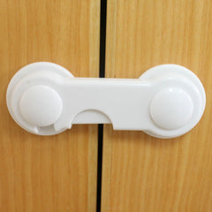 SYGA Baby Safety Locks Uses Dual Adhesive Tape Child Proof Cabinets Drawers Appliances Toilet Seat Fridge (White 20 Pcs)