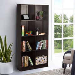 DeckUp Meritus-L 3-Shelf Engineered Wood Book Shelf and Display Unit (Walnut, Matte Finish)