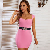 SYGA Women's Leather Belt, PU Leather Stretchy Waist Belt with Floral Metal Buckle, Retro Style - Black