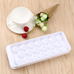 SYGA Ice Ball Tray 20 Ice Cube Mold, Plastic Food-Grade Stackable Round Ice Ball Mould with Lid for Cocktail and Whiskey(White)