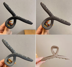 MOMISY Non slip Hair Claw Clutcher Clips for Women Big Jelly Jaw Clip Clamps for Girls Accessories for Long Thick Hair (10.8 cm, Tauras, 4)