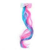 SYGA Children's Cute Cartoon Pony Unicorn Bow Hair Extensions For Girls three colors Hairpin Wig Headdress Colorful Wig(Multi-02)