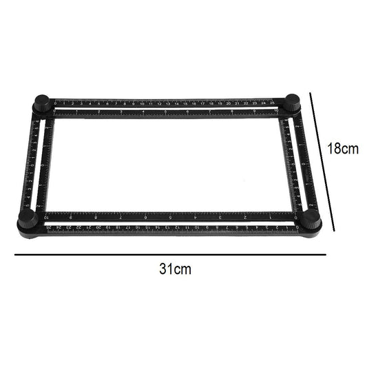 SYGA Creative Multi-Angle Foldable Measuring Ruler, General Analyzer Template Tool Ruler for Handymen, Builders, Craftsmen,Technician(Black)