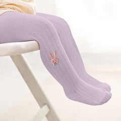 SYGA Girls Stockings, Mesh Cotton Pantyhose, Rabbit Design, Mosquito-Proof, Summer Leggings, Size XS 6-12 Months(Purple)