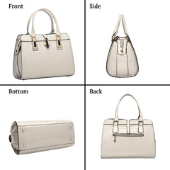 SYGA Leather Hand-Held Crocodile Pattern Women's Bag Single-Slant Handbag(WHITE)