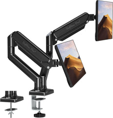 Softline Pro SP HMS2 Dual Monitor Arms - Fits 13 to 32 Inch Screens, Holds Up to 9 Kg Each, Full Motion Gas Spring Desk Mounts for 2 Monitors, VESA Compatible
