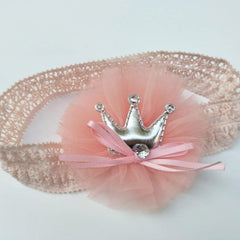 SYGA Baby Headbands Soft Flower Crown Bow Strechable Hairbands Newborn Infant Toddlers Kids 0-3 Years (Crown Yarn Flower)