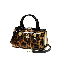 SYGA Women's Elegant Patent Leather Handbag | Rhinestone Clip Shoulder & Messenger Bag | Luxury Glossy Finish Purse