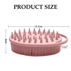 MOMISY Ultra Soft 2-in-1 Body & Shampoo Brush, Exfoliating Silicone Bath Scrubber, Premium Silicone Loofah, Scalp Massager (Pink)
