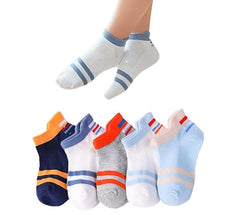 MOMISY 5 Pairs Tube Socks for children Toddlers Infant Baby Girl Boys (2Striped, 1 year to 3 year)