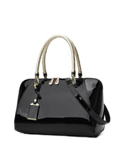 SYGA Gloosy versatile patent leather Women's bags, texture and personality, portable Handbag, Crossbody bag(BLACK)