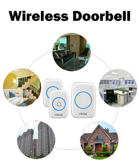 SYGA Doorbell Wireless Household Battery Type DC Full Battery Unplugged Wireless Doorbell One Drag One Waterproof(ONEBELL-ONE-RING-WHITE)