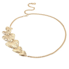 SYGA Women's Love Hammer Pattern Basic Waist Chain Belt Festival Dress Decorative Girdle Metal Waist Chain(Gold)
