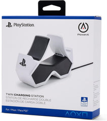 PowerA Twin Charging Station For PS5 Dualsense & Dualsense Edge Wireless Controllers,AC Adaptor Included,With LED Indicator,Vertical Dual Controller Fast Charging Dock (Officially Licensed),White