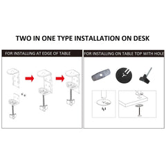 SYGA Monitor Stand Arm Desk Mount Fully Height Adjustable Bracket with C-Clamp & Gronment 180 Tilt Rotation Suitable for 13 to 30 Inch TV and Monitor Screen - Dual Horizontal Stand
