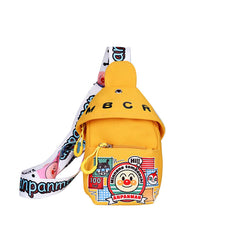 SYGA Celebrity Cartoon Canvas Small Bag Girl Children's Bag Shoulder Messenger Bag Chest Bag(Yellow)