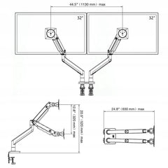 SYGA NB G35 Dual Monitor Stand, 22-32 Inch Gas Spring Monitor Mount, Height Adjustable, Load 4.4-26.4 lbs per Arm
