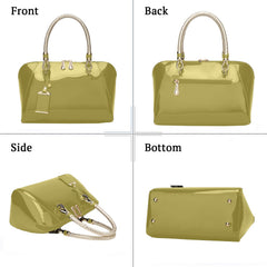 SYGA Gloosy versatile patent leather women's bags, texture and personality, portable Handbag, crossbody bag(YELLOW)