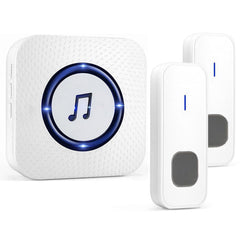 SYGA Wireless Home Doorbell Dingdong Door Bell Pager Smart Waterproof Touch Button Chime Kit with LED Light for Offices,Hospital,Operating at 500-feet (2 Transmitter & 1 Receiver)