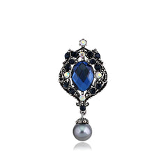 SYGA Brooch Pin Fashion Crystal Blue Rhinestone Jewellery Pin Vintage Clothing Accessories Decoration Versatile design Brooches For Women- S67