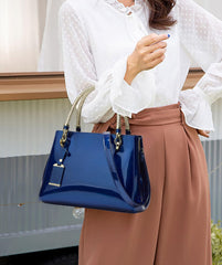 SYGA Women's Glossy Patent Leather Handbag Large Capacity Bag Suitable Gift for a festival,occasion,Birthday(ROYAL BLUE)