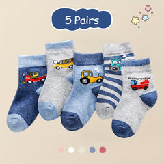 SYGA 5 Pairs Socks Baby Autumn And Winter Cotton Socks, Baby Mid-Calf Socks 9M - 24M