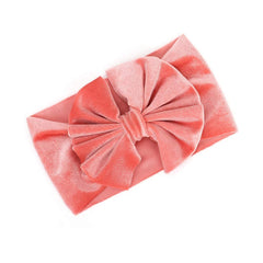 SYGA Baby Headband Velvet Bow Shape Stretchable Hairband Suitable for Newborn Infant Toddler Kids 0-3 Year (Black)