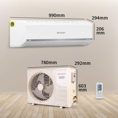 SHARP 1.5 Ton 3 Star 5-in-1 Convertible, Turbo Cool Technology, Anti-Corrosive Gold Fin Coating, Inverter Split AC, AH-SI18V3B-GC