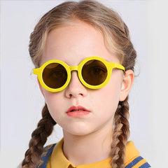 SYGA Kids Goggles, Modern Stylish Eyewears for Boy's and Girls, Round Shape, Suitable for Age 3 to 8 Years - Black Frame Grey Lens