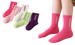 MOMISY 5 Pairs Baby kids Girl Boys Mesh Fruit Embroidery Toddlers Infant Solid Color Cotton Stretch Baby Socks (IN, Age, 3 Years, 5 Years, Standard, Positive)
