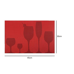 SYGA Set of 4 Coffee Cup Design Washable Table Mats, Place Mat(Green)
