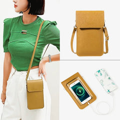 MOMISY Women Cellphone Sling Bag Card Holder Wallet Purse Clutch Handbag Crossbody Shoulder Bag for Girls (Yellow)