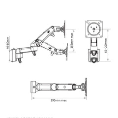 SYGA NB F120 Monitor Wall Mount, Air Pressure Hover, 17-27 Inch Screen Support, Aluminium Alloy Construction