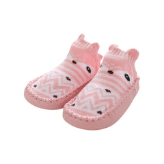 MOMISY Anti-Skid leather soled Shoe Socks for Baby Boys and Baby Girls-12 to 18 months, Medium, Pink