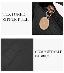 SYGA Women's Black Handbags Crocodile Pattern Bag Ladies Shoulder Bag