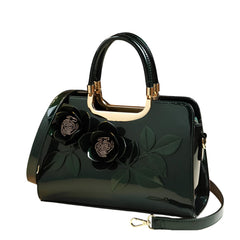 SYGA Women Elegant Floral Embossed Tote Bag – Horizontal Square Design with Zipper Closure – For Daily Use