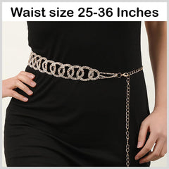 SYGA Women's Metal Waist Chain Round Design Waist Size 24 Inch to 35 Inch