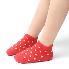MOMISY Baby Girl Boys children Non Slip Toddlers Infant children Cotton Stretch Crew Anti skid Slip Socks-6 Pairs (AntiSkid-Polka, 1 to 3 years)